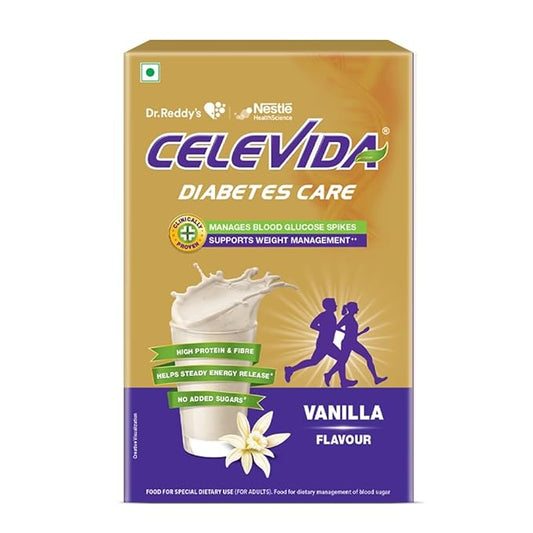 link Celevida Diabetes Nutrition | Vanilla Flavour | Plant Based Protein & Fiber Nutrition | Clinically Proven to help in 24 Hour Sugar Control | No Added Sugar | 23 Nutrients | 400g | 16 Servings