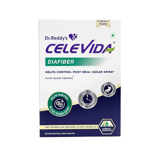 Celevida Diafiber Diabetes Care Product| 100% Plant Based Fibersol Helps Control Post Meal Sugar Spike|Helps delay post meal hunger 360g (Pack of 30 Sachets)